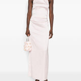 Abito maxi satinato in rosa 