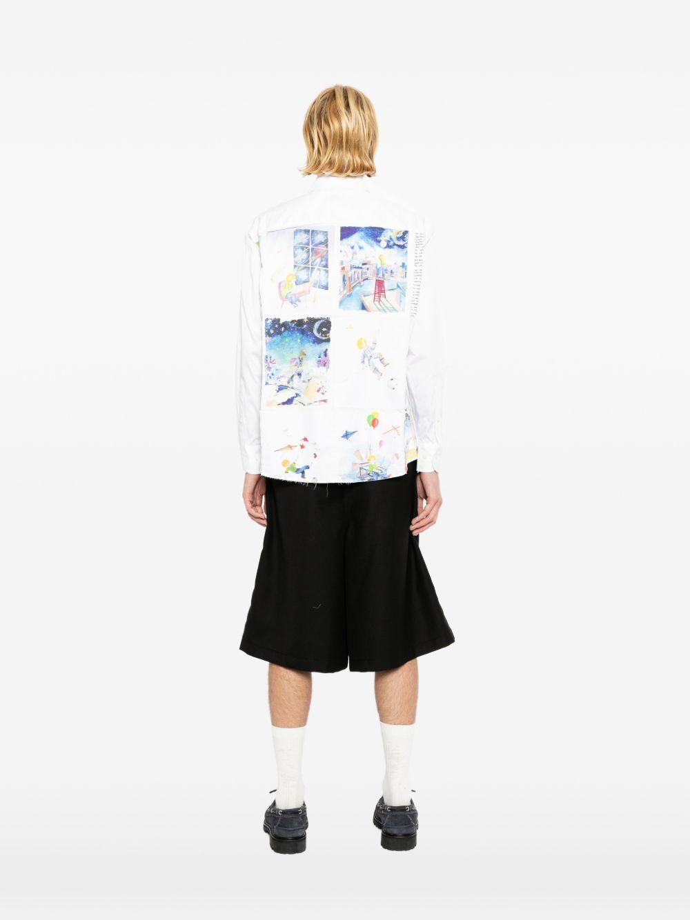 Camicia a maniche lunghe con stampa in bianco Kidsuper - uomo 