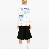 Camicia a maniche lunghe con stampa in bianco Kidsuper - uomo 