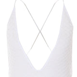 Costume da bagno con scollo a V in bianco Missoni - donna 