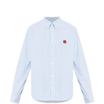 Camicia con logo a righe in azzurro Kenzo - uomo 