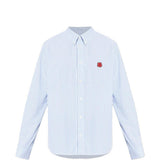 Camicia con logo a righe in azzurro Kenzo - uomo 