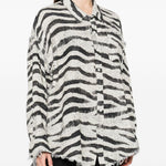 Camicia zebrata in bianco e nero R13 - donna 