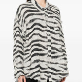 Camicia zebrata in bianco e nero R13 - donna 