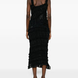 Abito midi con ruches in nero Magda Butrym - donna 