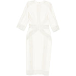 Abito midi con pannelli in pizzo in bianco Elie saab - donna 