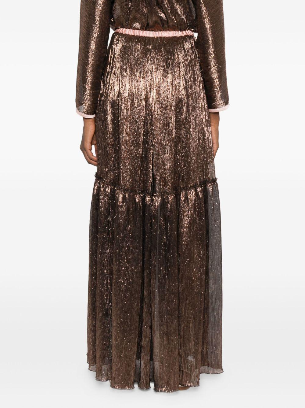 Gonna plissettata effetto metallizzato in marrone Forte forte - donna 