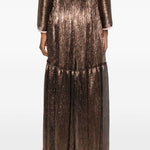 Gonna plissettata effetto metallizzato in marrone Forte forte - donna 