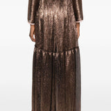 Gonna plissettata effetto metallizzato in marrone Forte forte - donna 