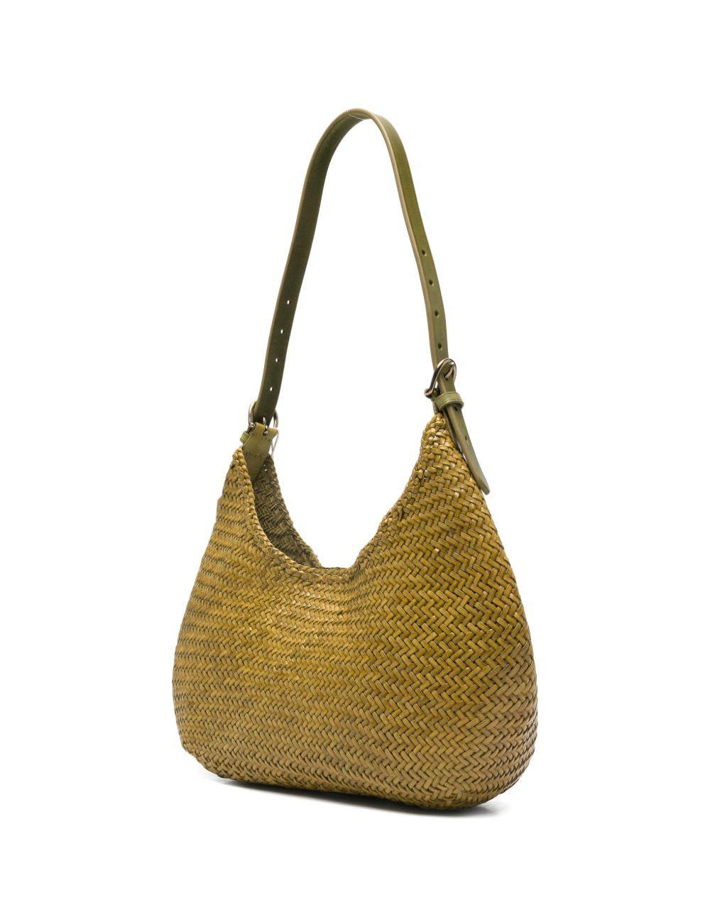 BORSA A SPALLA LUNA MEZZA IN VERDE BAMBOO - DONNA 