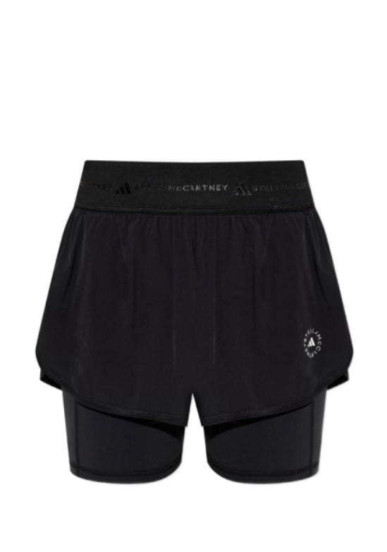 Shorts sportivi con logo in nero Adidas by stella MC Cartney - donna 