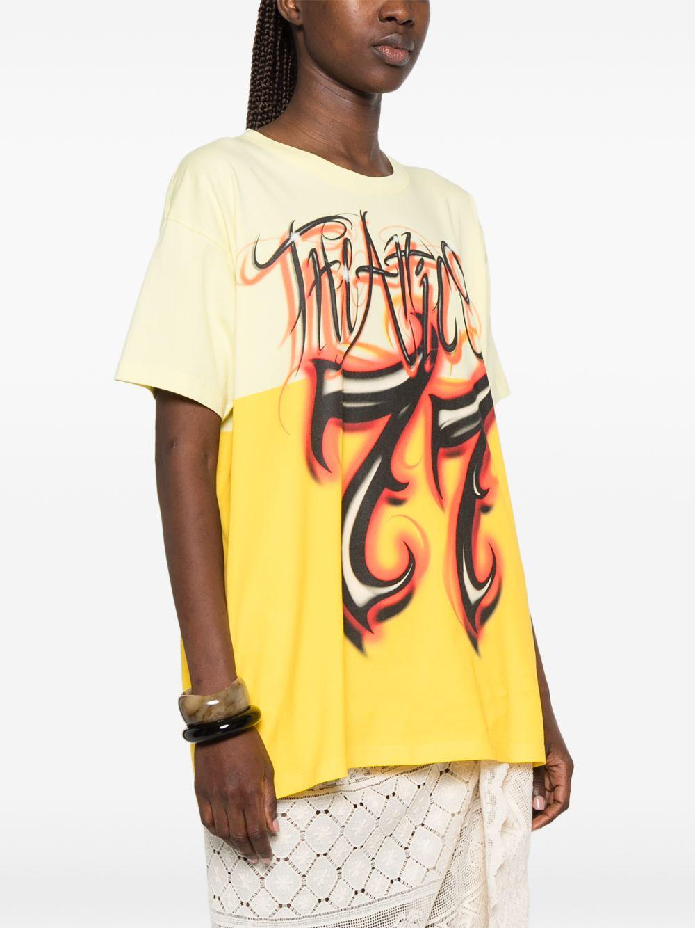 T-shirt con stampa in giallo The attico - donna 