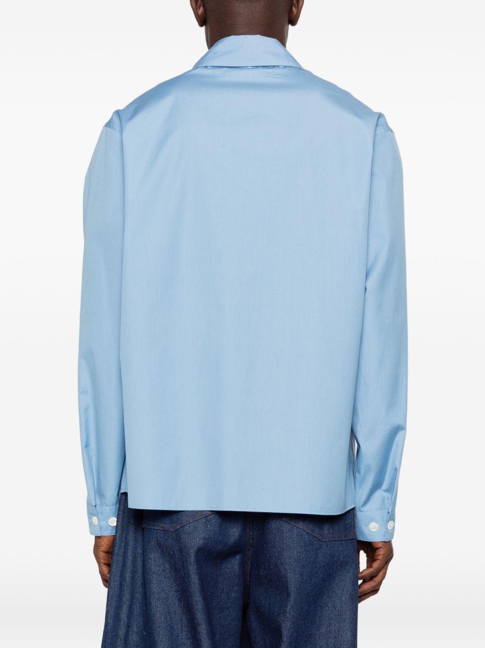 Camicia con zip a maniche lunghe in blu Marni - uomo 