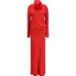 Abito maxi con applicazioni floreali in rosso Magda butrym - donna 
