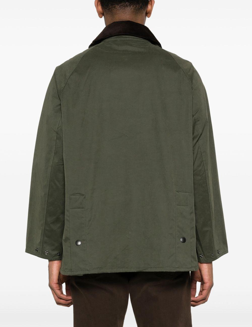 Giacca Bedale con collo a contrasto in verde e marrone Barbour - uomo 