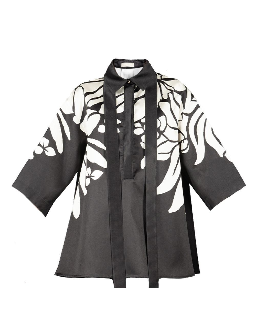 Blusa in mikado in nero e bianco Elie Saab - donna 