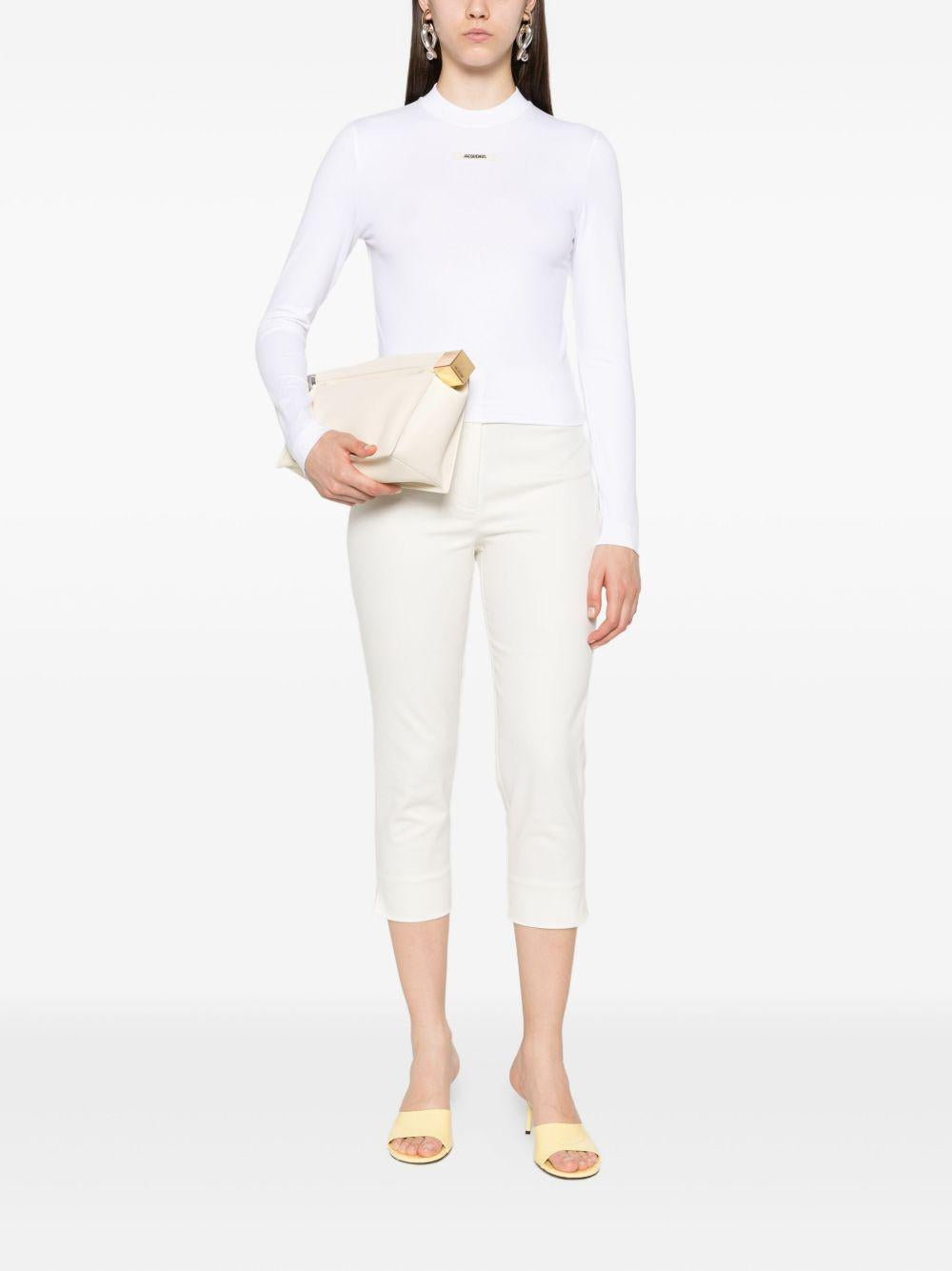 T-shirt a maniche lunghe le tshirt gros grain in bianco Jacquemus - donna 