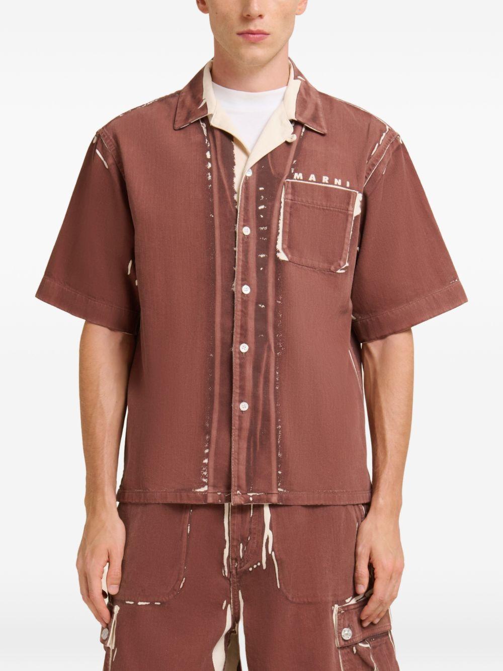 Camicia a maniche corte in marrone Marni - uomo 