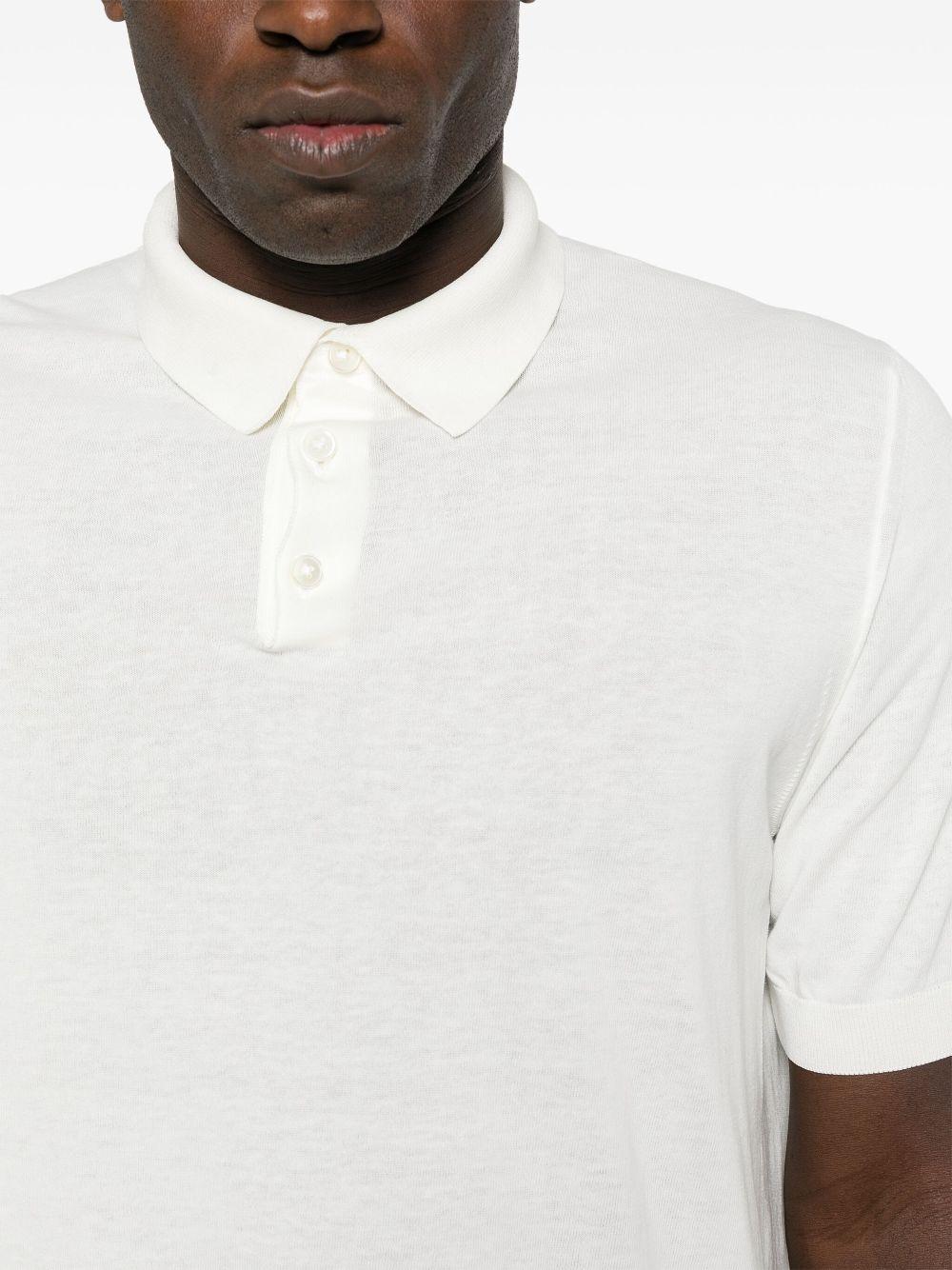 Polo a coste in bianco Eleventy - uomo 