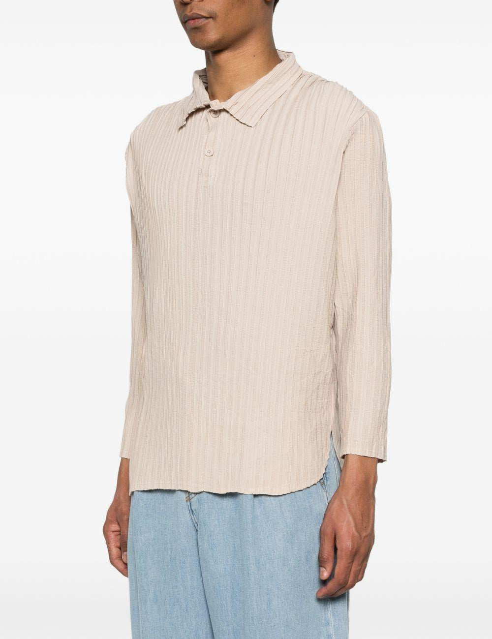 Polo a maniche lunghe in beige Gongdid design - uomo 