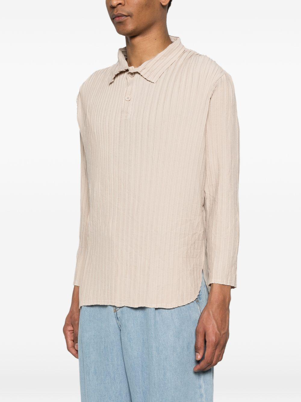 Polo a maniche lunghe in beige Gongdid design - uomo 