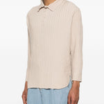 Polo a maniche lunghe in beige Gongdid design - uomo 
