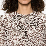 Blusa in seta con stampa leopardata in beige Alessandra rich - donna 