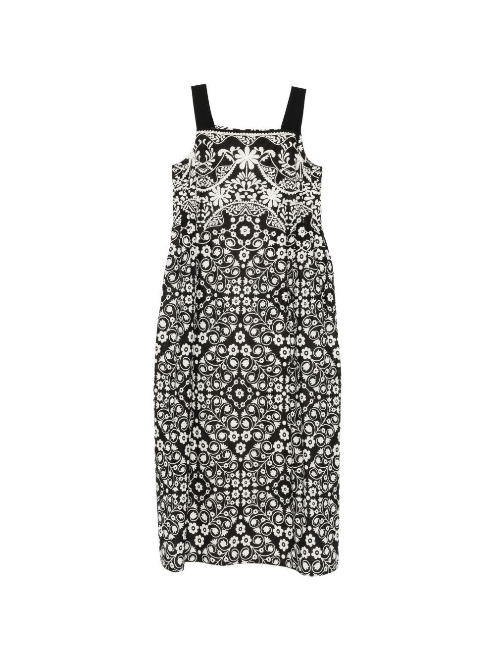 Abito midi con stampa floreale in nero Maxmara weekend - donna 