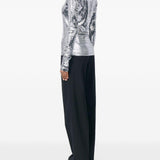 Top a maniche lunghe con decorazioni in argento Mm6 maison margiela - donna 