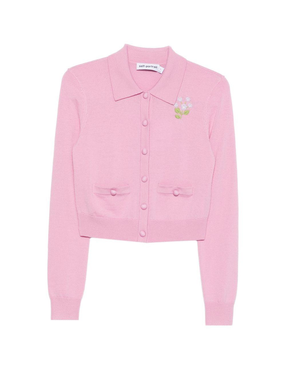 Cardigan con ricami floreali 