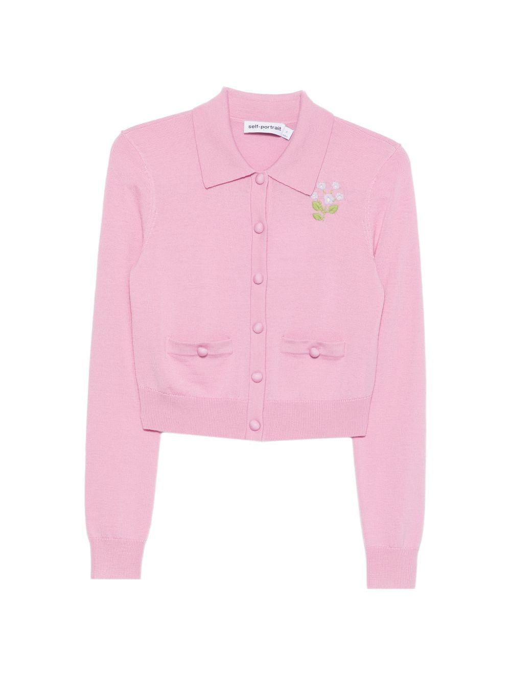 Cardigan con ricami floreali 