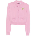 Cardigan con ricami floreali 