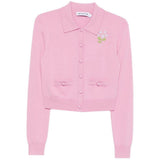 Cardigan con ricami floreali 