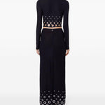 Gonna lunga con occhielli in nero Rabanne - donna 