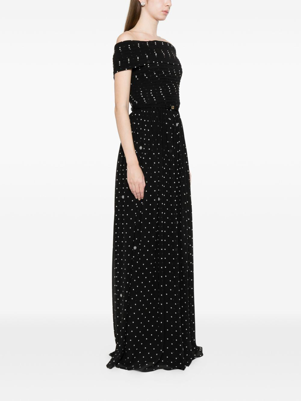 Abito lundo a pois in nero Elie Saab - donna 