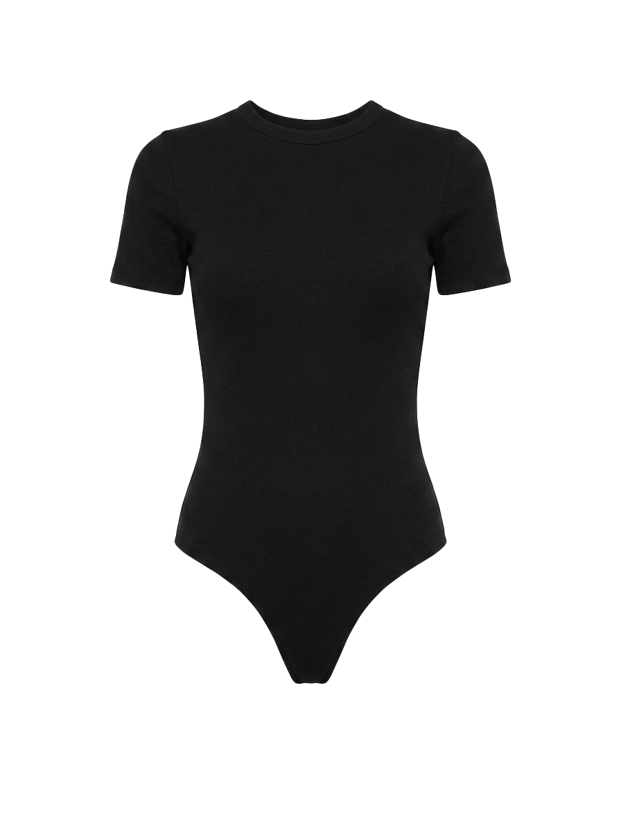 Body opaque a maniche corte in nero Wardrobe NYC - donna 