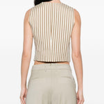 Gilet Fauno in beige e bianco Max Mara - donna 