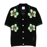Camicia in maglia con ricamo floreale in nero  Casablanca - uomo 