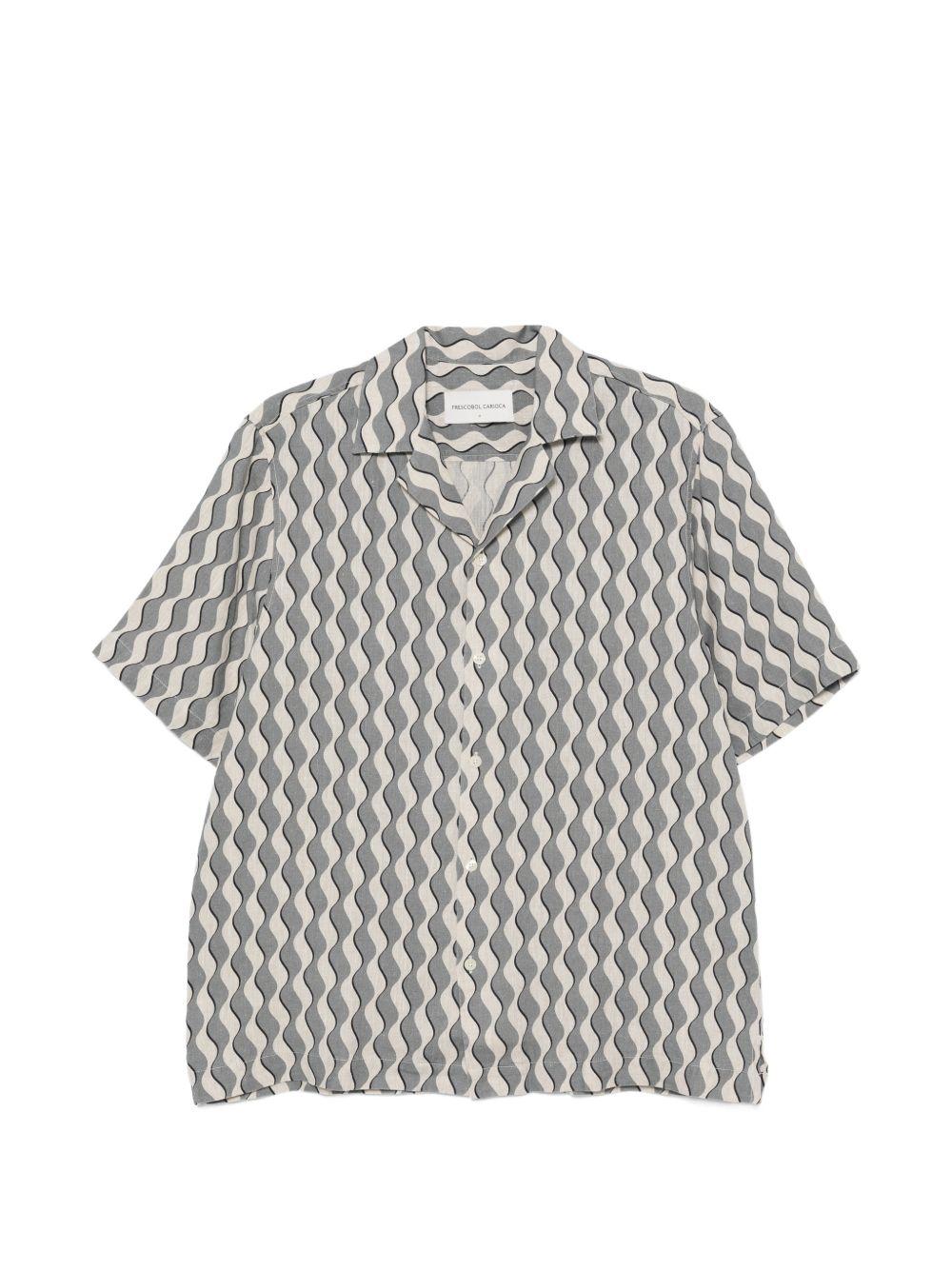 Camicia a maniche corte roberto in blu Frescobol carioca - uomo 