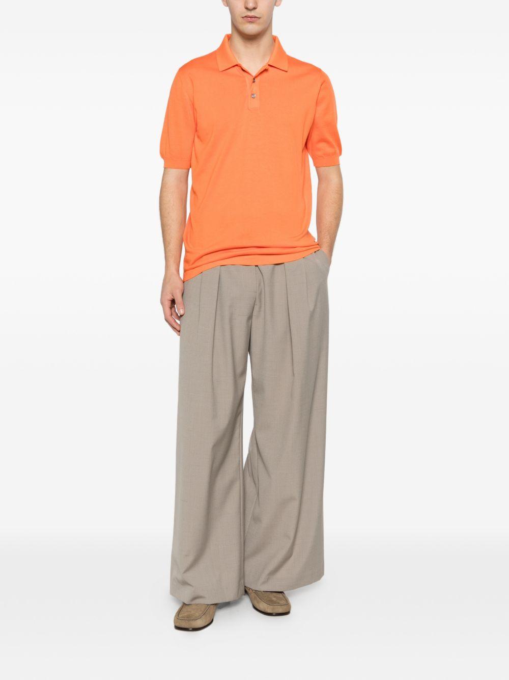 Polo con bottoni in arancione Kiton - uomo 