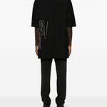 T-shirt a maniche corte jumbo in nero Rick Owens x Moncler - unisex 