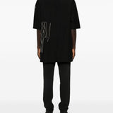 T-shirt a maniche corte jumbo in nero Rick Owens x Moncler - unisex 