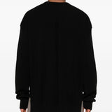 Maglione girocollo a maniche lunghe jumbo in nero Rick owens - uomo 