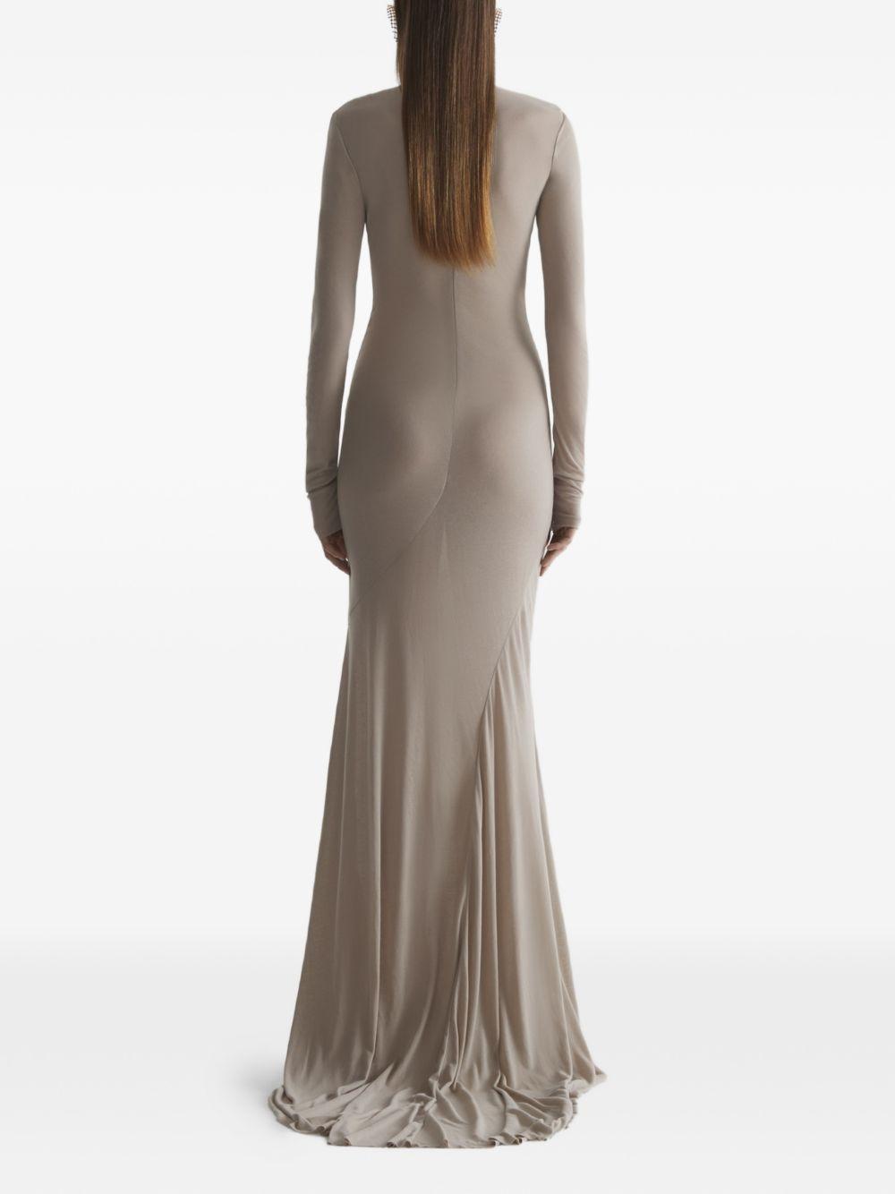 Abito lungo in jersey  a collo alto in beige Mugler - donna 