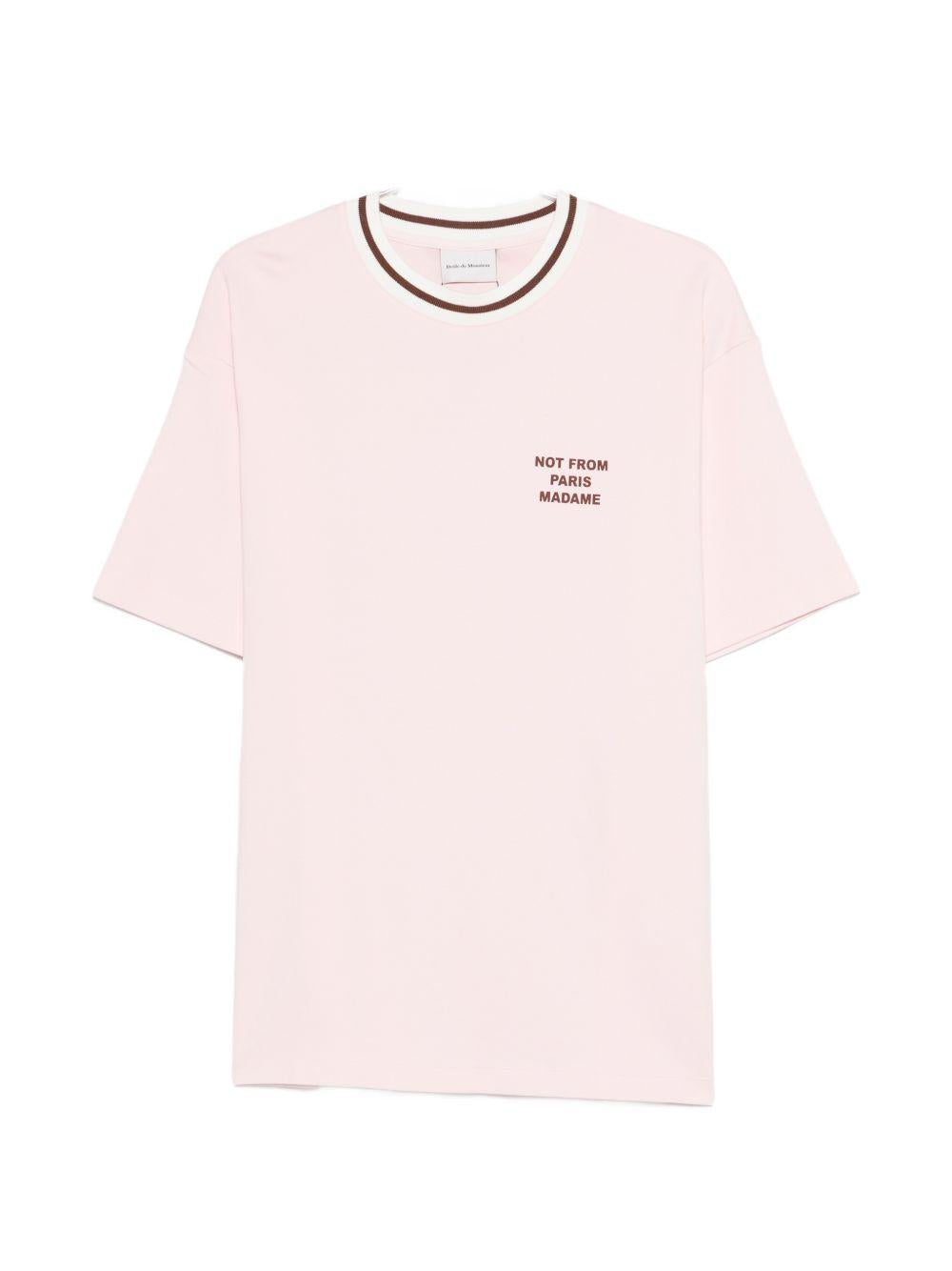 T-shirt con bordi a coste in bianco Drole de monsieur - uomo 