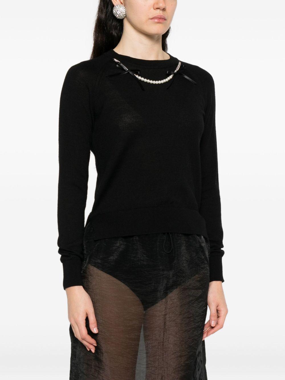Maglione con decorazione di perle in nero Simone rocha - donna 