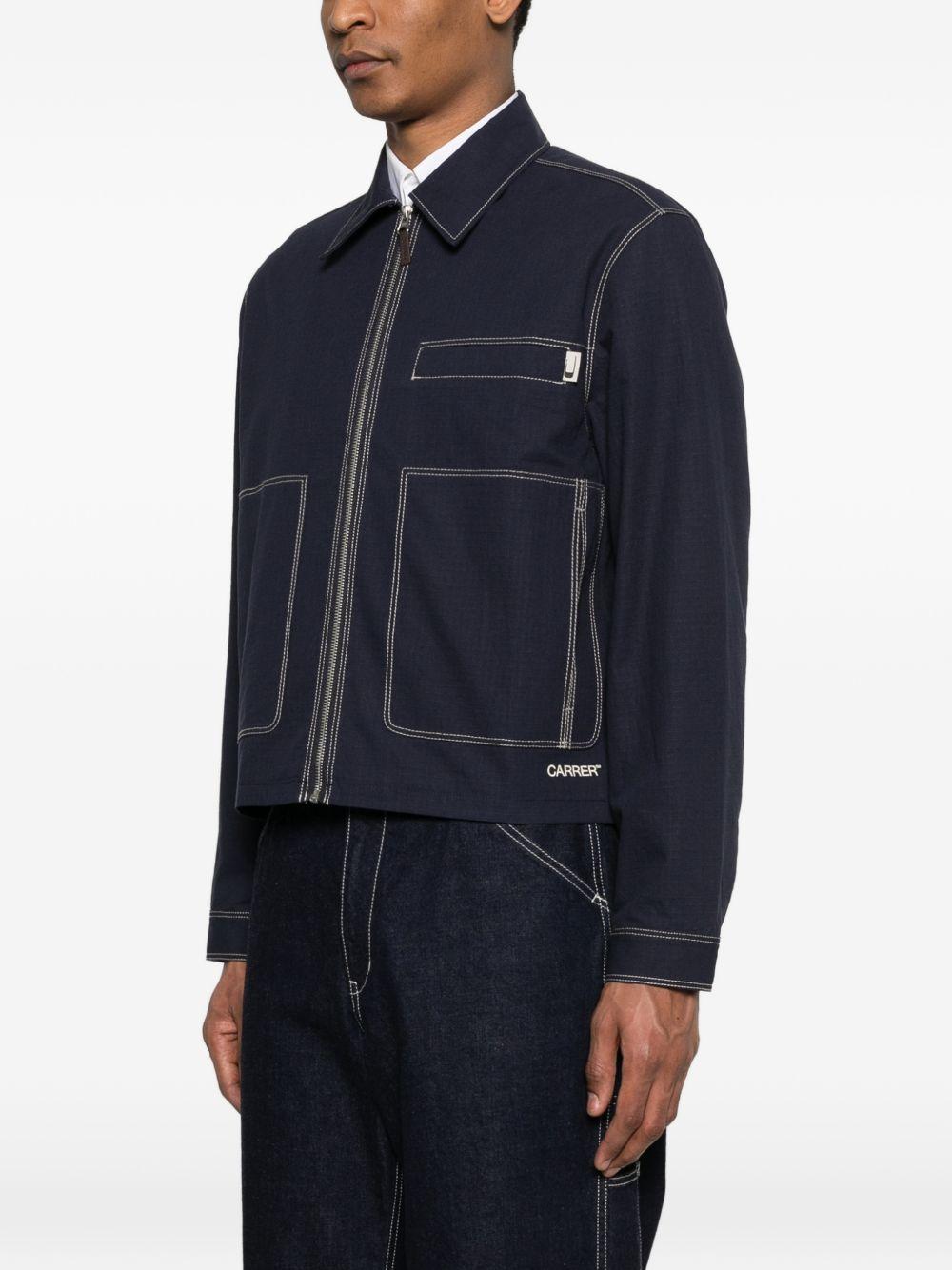 Giacca-camicia Bay con zip in blu Carrer - uomo 