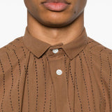 Camicia con cuciture decorative in marrone Glass Cypress - uomo 