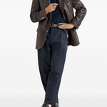 Pantaloni con pieghe in blu Brunello cucinelli - uomo 