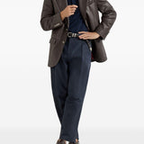 Pantaloni con pieghe in blu Brunello cucinelli - uomo 
